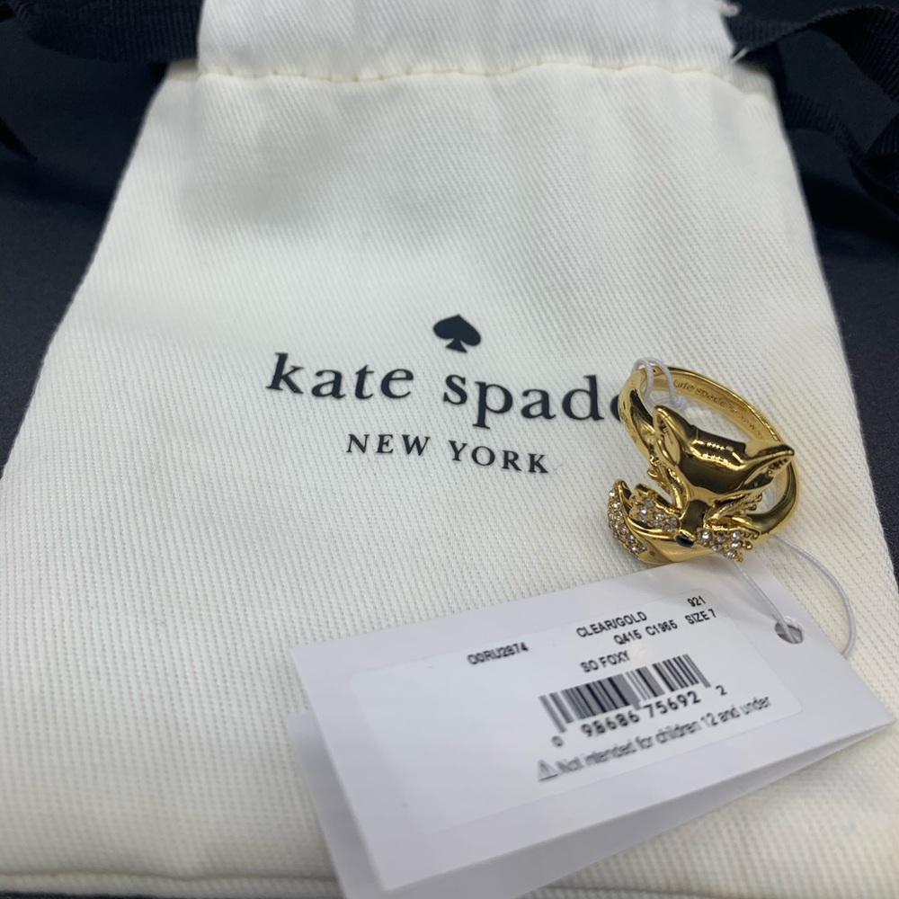 NWT 12KGP Swarovski crystal Foxy ring